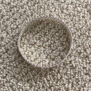 Silver Braided Bangle Bracelet or Arm Band *Slight Imperfection 2.5” Diameter